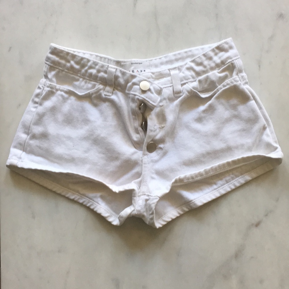 High-rise American Apparel White Jean Shorts